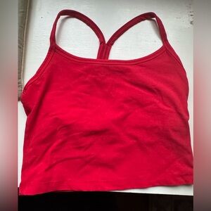 Beyond Yoga Spacedye Slim Racerback Cropped Tank Red Small
